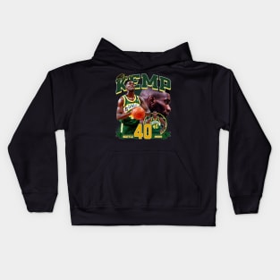 Shawn Kemp The  Reign Man Basketball Legend Signature Vintage Retro 80s 90s Bootleg Rap Style Kids Hoodie